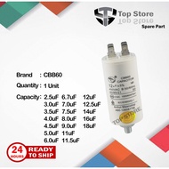 CBB60 Washing Machine Capacitor 2.5uF 3uF 3.5uF 4uF 4.5uF 5uF 6uF 6.7uF 7uF 7.5uF 8uF 9uF 11uF 11uF 