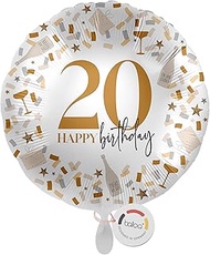 XXL Foil Balloon 20, Large Helium Balloon for 20th Birthday, Gift for Young Adults, Decoration for M