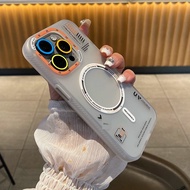 iphone case cute apple store Simple mobile phone case magnetic suction wireless charging creative ap