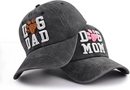 2 PCS Dog Mom and Dog Dad Hat for Women Men, Adjustable 3D Embroidered Dog Lover Baseball Cap