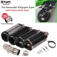 For Kawasaki Ninja400 Ninja 400 Z400 Motorcycle Exhaust Muffler Modified catalyst DB Killer escape Moto Middle Link Pipe