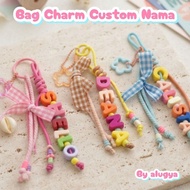 GANTUNGAN Custom Name Bag Hanger/ Bag Charm Beaded Name Souvenir Name Keychain/