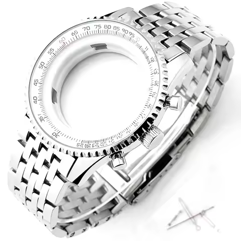 47mm VK63 Polishing Watch Case Chronograph Fit 36.8mm Dial No logo For Breitling Navitimer B01 VK63 