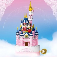 [Color Box Design] Compatible with Lego Disney Castle Mickey Minnie Music Box Boys Girls Assembled B