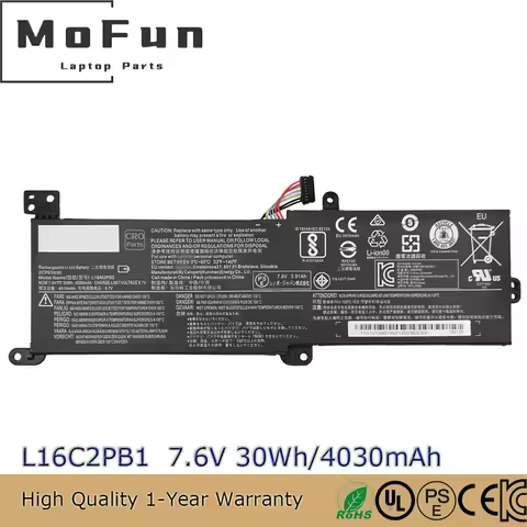 Original L16C2PB1 7.6V 35Wh Laptop Battery for Lenovo IdeaPad 520-15IKB L16S2PB1 L16L2PB3 L17L2PF1