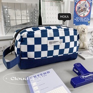 Nhiều mục đích kẻ sọc đen trắng túi đựng bút chì nhiều lớp Hộp văn phòng phẩm dung tích lớn