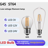 [DC 3V/12V/24V Low Voltage Bulb] Edison E27 Screw G45 ST58 ST64 Filament led Bulb