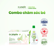 Combo 1 Nước Tắm Thảo Dược Dr.Papie 500ml Và 1 Hộp Gạc Rơ Lưỡi Dr.Papie 0+ Cho Bé Từ Sơ Sinh