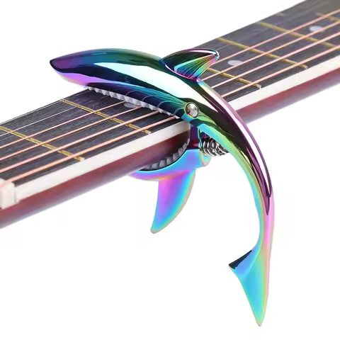 Metal Shark Guitar Capo Zinc Alloy for Bass Acoustic and Electric Guitar with Good Hand Feeling, 6 C