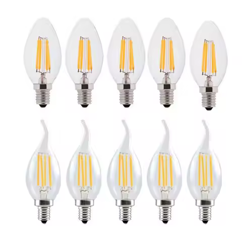 10PCS E14 LED Bulb Filament Candle Lamp C35 C35L 2W 4W 6W 110V 220V Dim Edison Retro Antique Vintage