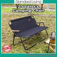 2 Seater Camping Folding Chair Backrest Armchair Double Person Chair Glamping Travel Tent Kerusi Khe