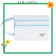 YOLAN Handbag, Polka Dot Design Large Capacity File Bag, Cartoon Three Layers A4/A5 Exam Papers Stor