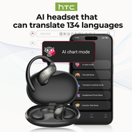 HTC NE19 AI Translation Earphones Bluetooth 5.3 Open-Ear Wireless Headphones for Business Meeting & 