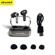 Awei T58 New tws Earbuds Bluetooth V5.3 Transparent Case Wireless earpod bass gaming Earphones6 Hour