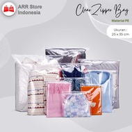 Plastik Clear Zipper Bag Transparan Travel Pouch Storage bag 25x35 cm