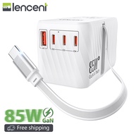 LENCENT GaN 85W Travel Adapter with Cord Universal Travel Adapter with 2 USB-A & 3 Type C Power Adap