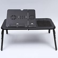 Folding Laptop Desk Adjustable Computer Table Stand Table Cooling Fan Tray for Bed Sofa Notebook for Computer Table (Color : D) hopeful