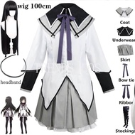 Anime Akemi Homura Cosplay Costume Fighting Uniform Wig Stockings Headband Akemi Homura Outfits