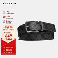 蔻驰COACH【官方直供】奢侈品男士PVC腰带碳灰色F64839CQBK