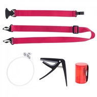 4pcs/lot Ukulele Tool Kit Ukulele String + Ukulele Strap + Ukulele Capo+Sand Shaker Ukulele Accessor