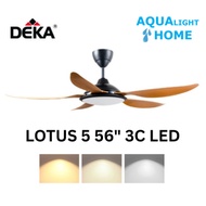 DEKA LOTUS 5 LED SERIES 56 INCH 5 BLADES DC MOTOR CEILING FAN WITH REMOTE (WALNUT)