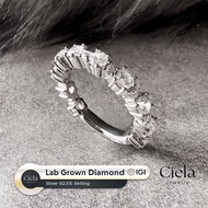 Diamond Band Lab Grown 100 Baht Water 0.10 CT Per Piece Total 1.18 l 92.5% Pure Silver Ciela Jewelry