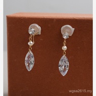 Design Female Earrings Ear Clip Simple All-Match No Pierced Ears Light Luxury Commuter Zirconium 406