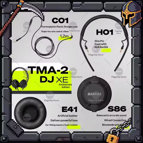 AIAIAI DJ XE Monitor Headphones Strong Bass And High Isolation Biocellulose Diaphragm Wired Monitor 