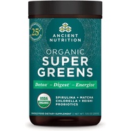 Ancient Nutrition Super Greens Powder, Organic Superfood Powder with Probiotics Made with Spirulina,