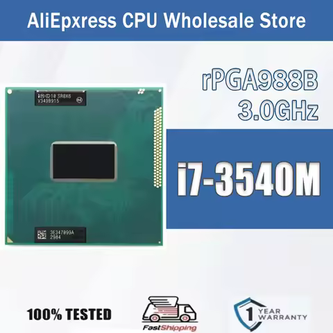 Intel Core I7-3540M 3.0GHz 2 Cores 4 Threads 4M 35W I7 3540M Computer CPU Processor Server Socket G2