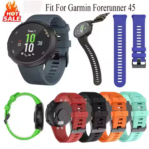 20mm Soft Silicone Watchband Strap for Garmin Forerunner 45 Fashion Sports Replacement Strap Smart B