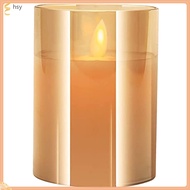 huyisheng  Home Decor LED Candle Light Lamp Pillar Candles Taper Holders Batteries Lamps