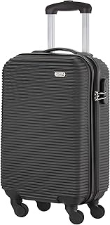 Horizon 55 cm Hand Luggage Suitcase - Hard Shell Travel Suitcase, black, 54 x 34 x 20cm - 35 liter -