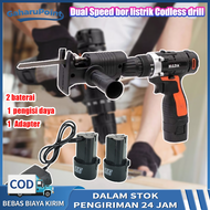 12V Bor Tangan Baterai Promo Dual Speed bor listrik Codless drill/bor cas murah 2 baterai/bor charge