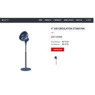 DENN 9inch / DAWA 8inch Mini Air Circulation Stand Fan DSF-C09DB, Dark Blue, 3 Speed, 5 Fan Blades, 