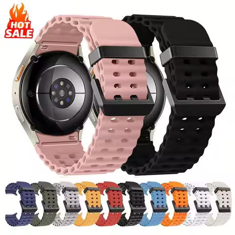 No Gaps Silicone Strap for Samsung Galaxy Watch 7 6 5 4 FE 40mm 44mm/4 6 Classic/5 Pro Sport Bracele