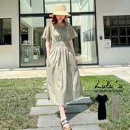 LULUS [A02220037] Y Crinkle Narrow Waist Short Sleeve Dress 2 Colors220421