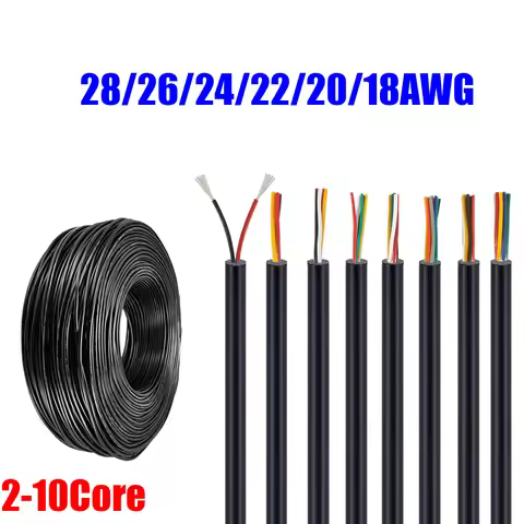 Sheathed Wire Cable 28 26 24 22 20 18 AWG Tinned Copper 2 3 4 5 6 7 8 10 Core Electronic Audio Wire 