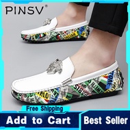 PINSV รองเท้าผู้ชายรองเท้าโลฟเฟอร์ลำลองผู้ชาย Slip-Ons รองเท้าหนังส้นเตี้ยมี2สีให้รองเท้าลำลองผู้ชายสำหรับแท้ผู้ชายรองเท้า Boat Shoes หนังรองเท้าโลฟเฟอร์ลื่นบนชายรองเท้าขนาดใหญ่35-48