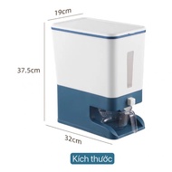 High-end smart rice container - Rice container with flip-top lid, 10kg capacity (Free rice washing m