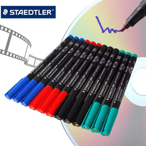 Staedtler Lumocolor 313/317/318 Permanent Marker S/M/F Felt Tip Waterproof Black Blue Green Red Ink 