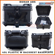 ✮ ✿ ╯ A2Moto NIWRA F2 Raptor ABS HARD PLASTIC Top Box HNJ MC Duhan ALLOY Base Plate w Back Rest 45L