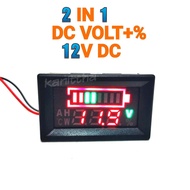 2IN1 12VDC DC VOLT+% วัดโวลท์ภายใน วัดแบต รถยนต์มิเตอร์ วัดปริมาณแบตเตอรี่ ไฟสีแดง ต่อกับแบตเตอรี่ 12v เท่านั้น
