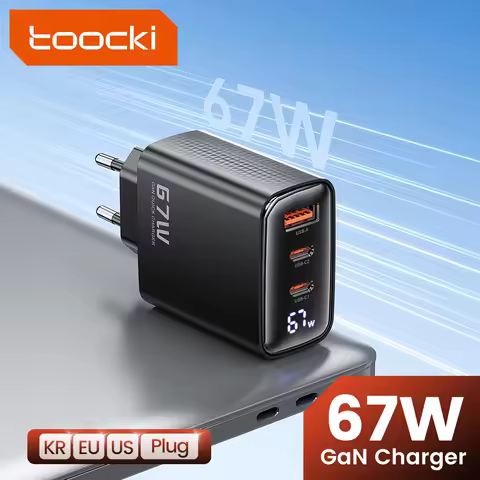 Toocki 67W GaN USB Charger Digital Display Quick Charge QC4.0 Type C Charger For iPhone Xiaomi Samsu