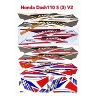 Honda Wave Dash110 S (3) V2 Body Stripe Body Sticker Orange/Black/Silver/Red