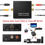 Konverter Audio Coaxial Toslink ke 3.5mm AUX RCA R/L Digital to Analog Audio Converter DAC Konferter