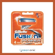 Gillette 吉列 - Fusion Power 男士剃鬚刀片 4片 [平行進口產品]