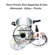 Panci Presto 8 Liter Plus Tutup Kaca Wellington - HC Pressure Pan - Presto Moegen