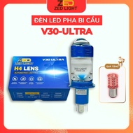 Đèn Pha Led Bi Cầu Mini V30 Ultra Zed Light Chân H4 Công Suất 65w Trợ Pha Laser Cắt Sáng Chống Chói