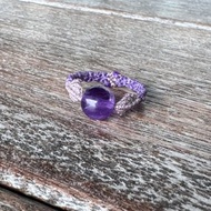 20251132 Macrame 南美蠟線 紫水晶 介指